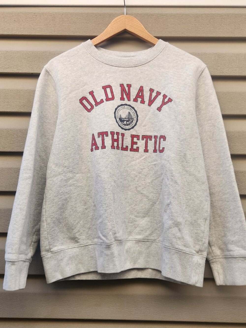 Vintage Old Navy Athletic Pullover Sweatshirt Gray Mens Sz Small